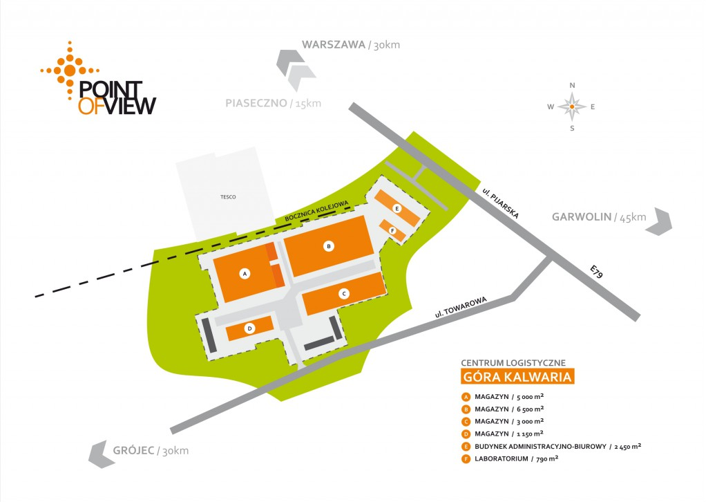 Obrazek rzutu terenu magazynu w Górze Kalwarii