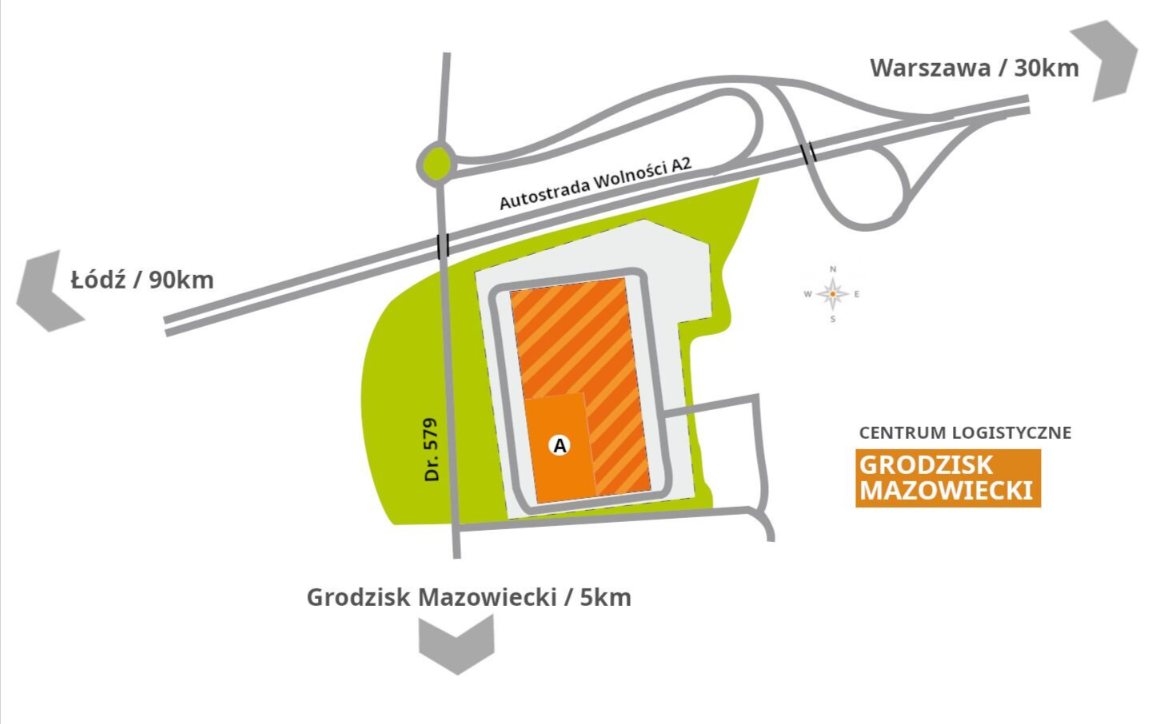 Zdjęcie rzutu terenu magazynu Grodzisk Mazowiecki