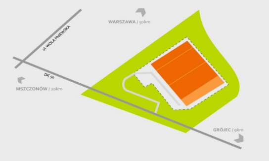 Zdjęcie rzutu terenu magazynu Pniewy